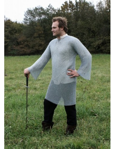 Long Steel Chainmail Shirt - Zetan Medieval Store- Chainmail