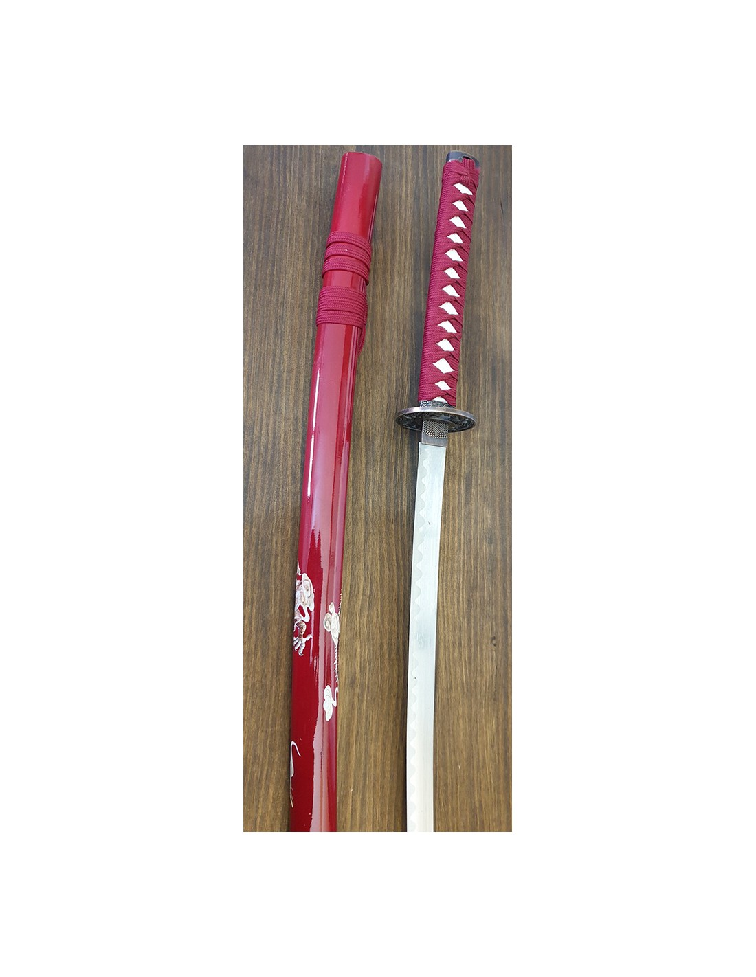 Dragon Red Katana 102 cm con supporto