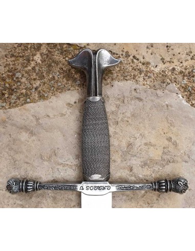 Épée Charles V Argent 76 Cm pour les mariages, cadeaux et cérémonies fabriqués à Tolède par Zetan Medieval Espadas Toledanas