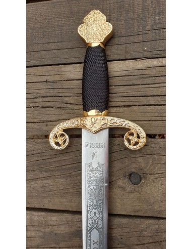 Épée Alfonso X Doré 76 Cm pour les mariages, cadeaux et cérémonies fabriqués à Tolède par Zetan Medieval Espadas Toledanas