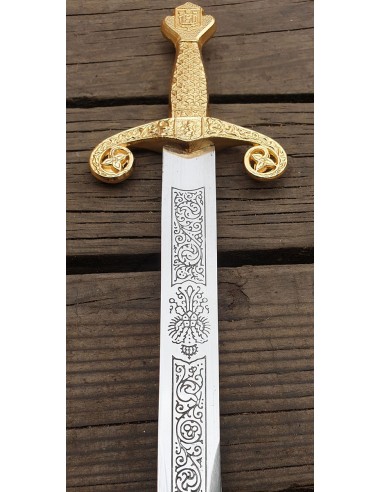 Alfonso X Sword Golden 56 Cm for Weddings and Ceremonies made in Toledo by Zetan Medieval Espadas Toledanas