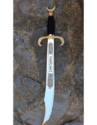 Golden Scimitar 60 Cm for Weddings and Ceremonies made in Toledo by Zetan Medieval Espadas Toledanas