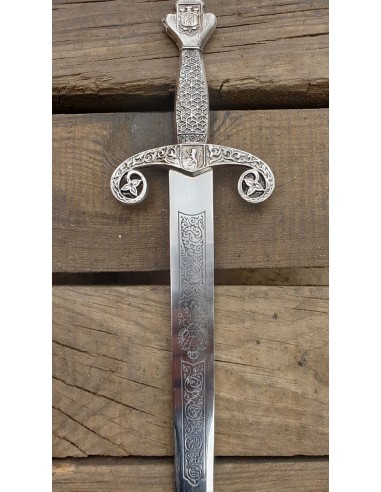 Épée Alfonso X Rustique 76 Cm pour les mariages, cadeaux et cérémonies fabriqués à Tolède par Zetan Medieval Espadas Toledanas