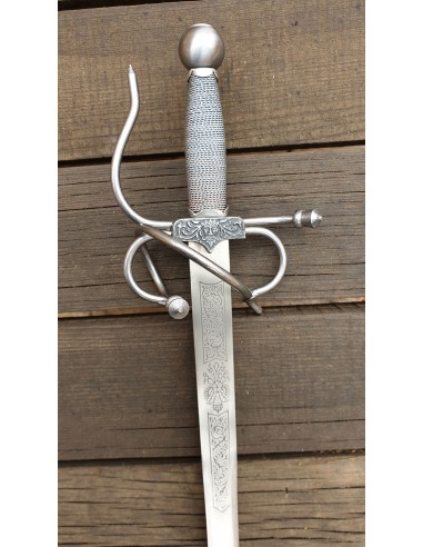 Épée Colada Cid Argent 76 Cm pour les mariages, cadeaux et cérémonies fabriqués à Tolède par Zetan Medieval Espadas Toledanas