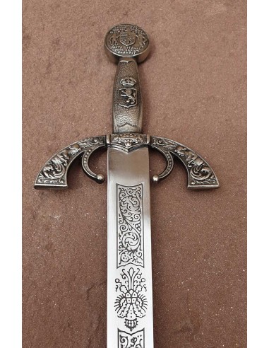 Épée Grand Capitaine Argent 76 Cm pour les mariages, cadeaux et cérémonies fabriqués à Tolède par Zetan Medieval Espadas Toledan