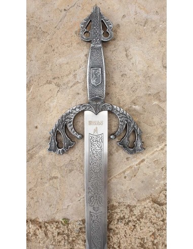 Épée Tizona Cid Argent 76 Cm pour les mariages, cadeaux et cérémonies fabriqués à Tolède par Zetan Medieval Espadas Toledanas