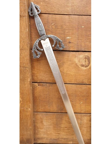 Épée Tizona Cid Argent 103 Cm pour les mariages, cadeaux et cérémonies fabriqués à Tolède par Zetan Medieval Espadas Toledanas