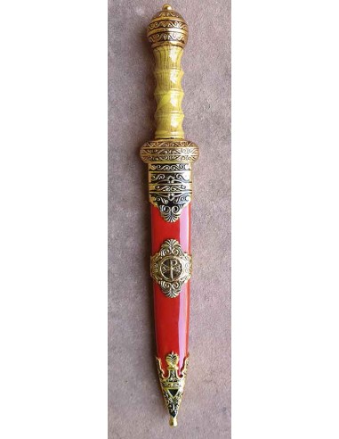 Gladius Spada Pugnale con Fodero Rosso 30 cm - Negozio medievale Zetan- Daghe romane