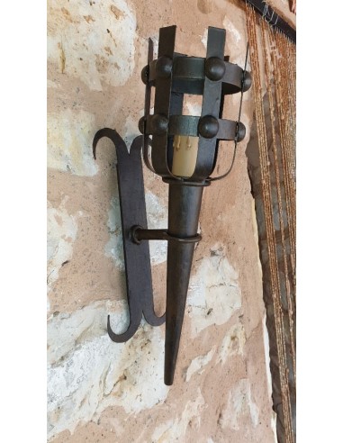 Wall Lamp Medieval Wrought Iron 46 Cm