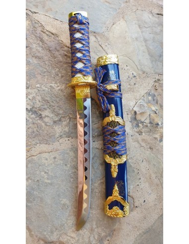 Tanto Blue/Gold 42 Cm - Zetan Medieval Store- Decorative Tanto to buy online