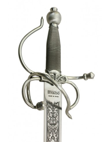 Épée Colada Cid Argent 103 Cm pour les mariages, cadeaux et cérémonies fabriqués à Tolède par Zetan Medieval Espadas Toledanas