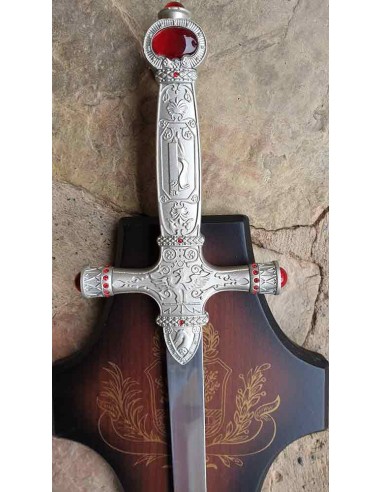 Espada medieval com suporte de madeira por Zetan Medieval Espadas Fantasia compre online