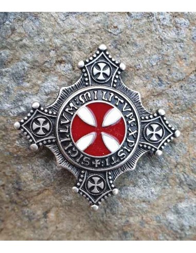 Broche Cruz Templaria Esmaltada de Zetan Medieval Tienda online en Templarios