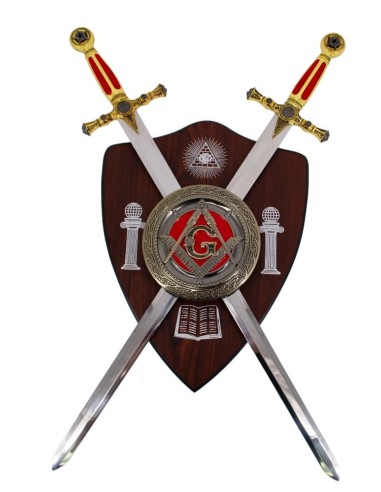 Red Masonic Swords with Panel