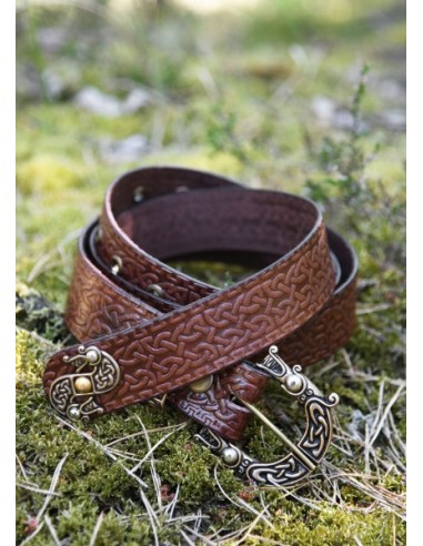 Brown Viking Engraved Belt