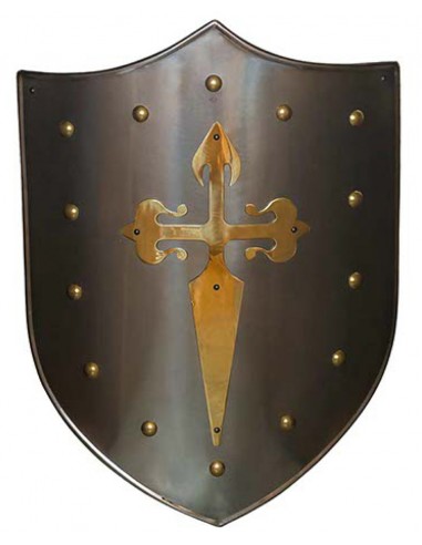 Escudo de Metal Cruz Santiago 63 x 43 cm de Marto em nossa Loja Medieval Zetan na categoria Armas e armaduras