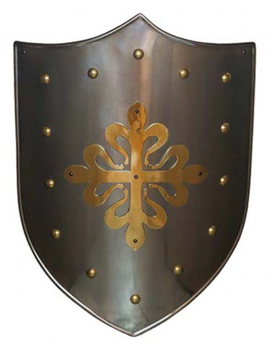 Escudo de Metal Cruzado Calatrava 63 x 43 cm de Marto em nossa Loja Medieval Zetan na categoria Armas e armaduras