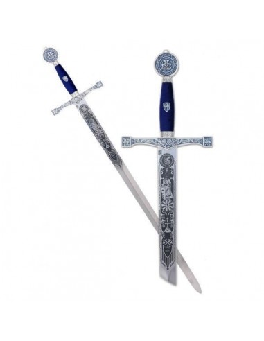 Silver Excalibur Sword with Deep Engraving for Weddings and Ceremonies made in Toledo by Marto