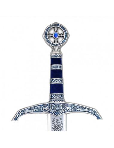 Robin Hood Silver Sword - Blue Enamel for Weddings and Ceremonies made in Toledo by Marto