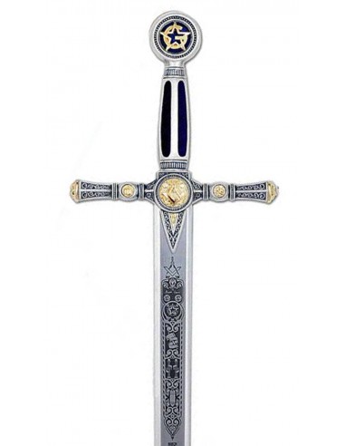 Silver Masonic Sword - Blue Enamel by Zetan Medieval Masonic swords buy online