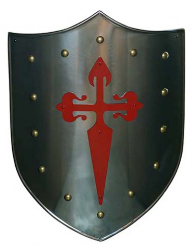 Escudo Cruz Santiaguista Roja de Marto en nuestra Tienda Medieval Zetan en la categoría de Armas y Armaduras