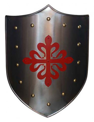 Escudo Cruz Calatrava Roja de Marto en nuestra Tienda Medieval Zetan en la categoría de Armas y Armaduras