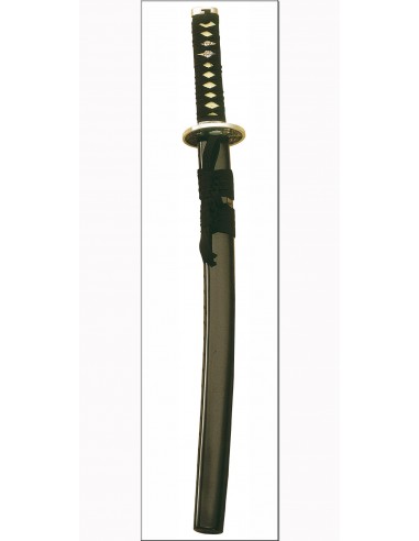 Bainha Wakizashi Preto Madeira Prata -Loja Zetan Medieval - Wakizashi Decorativo comprar on-line