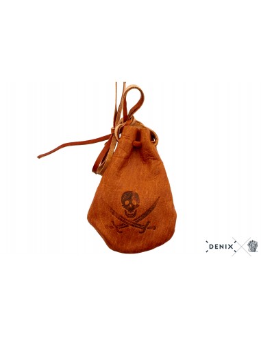 Bolsa de couro pirata com moedas espanholas da loja online Zetan Medieval em Moedas