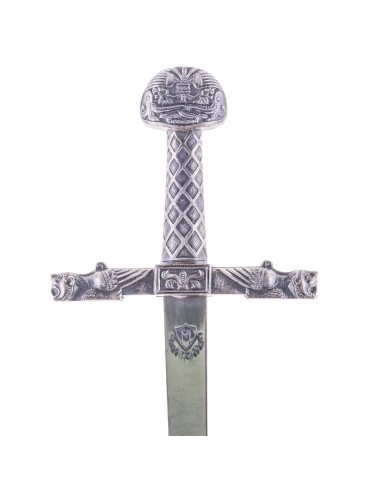 Coupe-papier épée de Charlemagne en argent 26 cm de Zetan Medieval Piparters et mini épées acheter en ligne