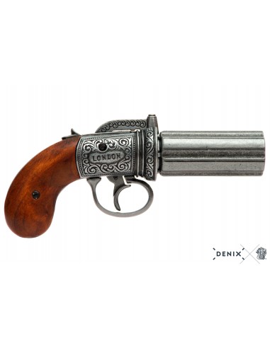 Revolver pimentero 6 cañones Inglaterra 1840 - Tienda Zetan Medieval-  Pistolas - Fusiles comprar online