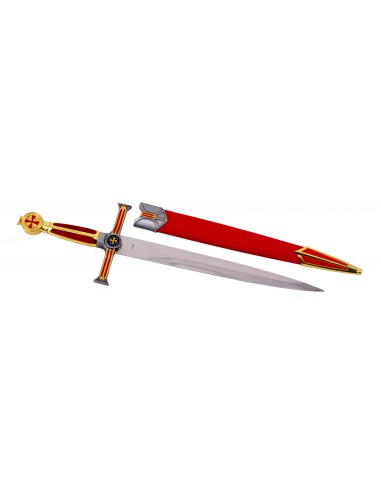 Daga Templarios Terciopelo Rojo 54 cm - Tienda Zetan Medieval-  Dagas Históricas