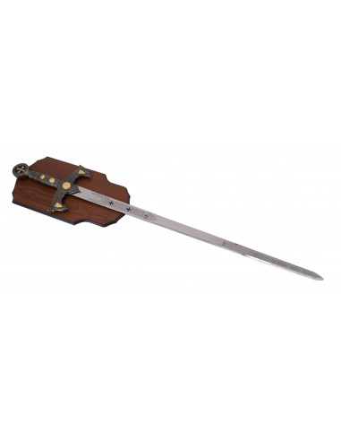 Espada templária 122 cm com suporte de parede por Zetan Medieval Espadas Templárias compre online