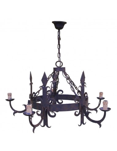 Wrought Iron Ceiling Lamp Rong 5 Lights