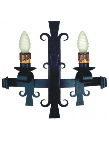 Wall Light Wrought Iron Two Lights 45 Cm