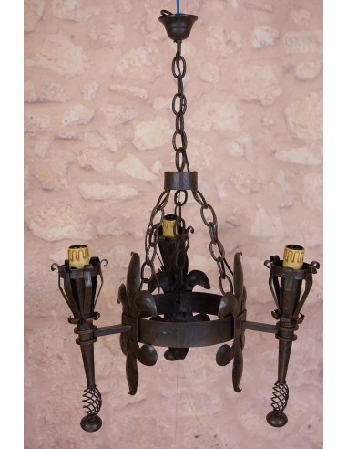 Wrought Iron Ceiling Lamp Lys 3 Lights