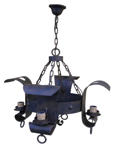 Wrought Iron Plate Ceiling Lamp 4 Lights