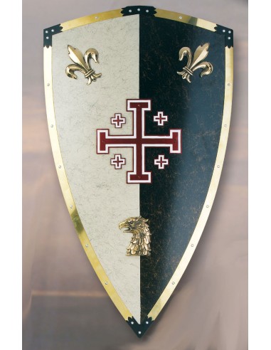 Escudo De Metal Dos Cavaleiros De Jerusalém de Zetan Medieval Espadas em nossa Loja Medieval Zetan na categoria Escudos medievai