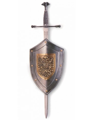 Escudo Águila Y Espada Rústico de Zetan Medieval Espadas Toledanas en nuestra Tienda Medieval Zetan en la categoría de Escudos M