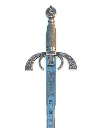 Épée Duc D´Albe Argent 76 Cm pour les mariages, cadeaux et cérémonies fabriqués à Tolède par Zetan Medieval Espadas Toledanas