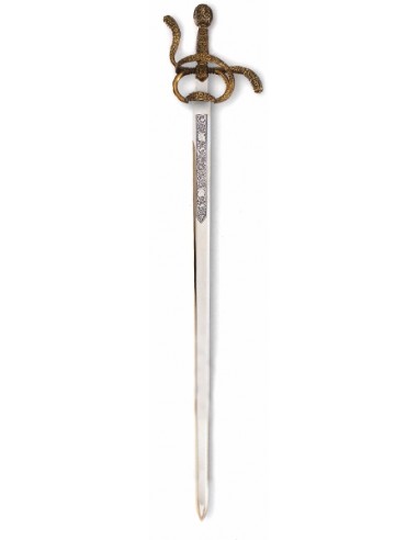 Épée Philippe Ii Laiton 103 Cm pour les mariages, cadeaux et cérémonies fabriqués à Tolède par Zetan Medieval Espadas Toledanas