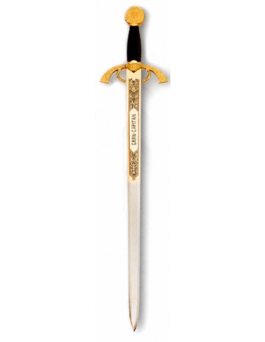 Épée Grand Capitaine Doré 76 Cm pour les mariages, cadeaux et cérémonies fabriqués à Tolède par Zetan Medieval Espadas Toledanas