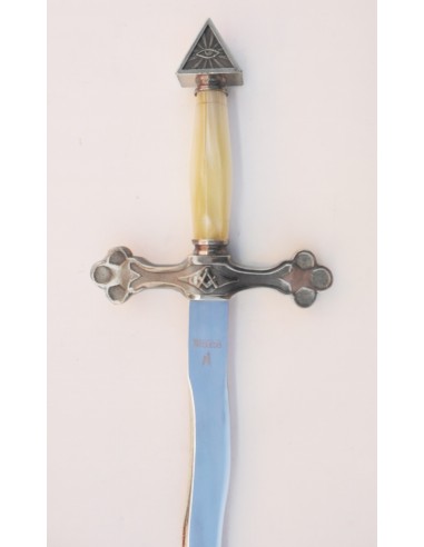 Mason Sword Silver-Nacre Flamboyant for Weddings and Ceremonies made in Toledo by Zetan Medieval Espadas Toledanas