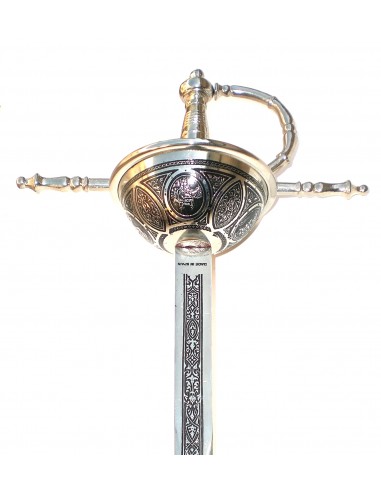 Épée Tizona Argent 74 Cm pour les mariages, cadeaux et cérémonies fabriqués à Tolède par Zetan Medieval Espadas Toledanas