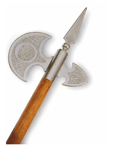 Hacha De Combate Rústica Grabada 61 Cm. - Tienda Zetan Medieval-  Hachas Decorativas