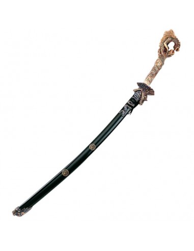 Katana 2 Drachen Von Schwarzer Scheide 100 Cm - Zetan Medieval Store- Dekorative Katanas online kaufen