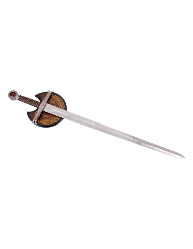 Templar Sword with Decorated Wall Panel by Zetan Medieval Templar swords buy online