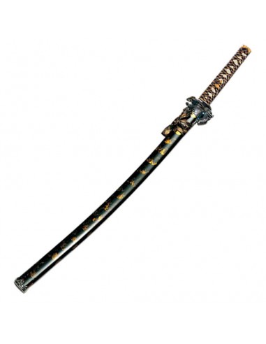 Katana Dragon With Black-Gold Scabbard 100 Cm - Zetan Medieval Store- Decorative katanas to buy online