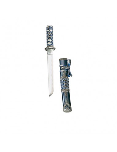 Tanto Bleu/Argent 42 Cm - Magasin médiéval Zetan- Tanto décoratifs acheter en ligne