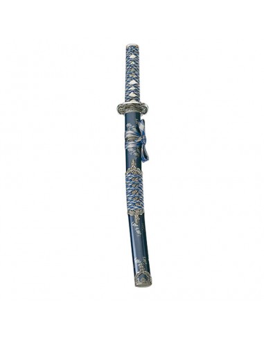 Wakizashi Bleu/Argent 66 Cm - Magasin médiéval Zetan- Wakizashi décoratif acheter en ligne