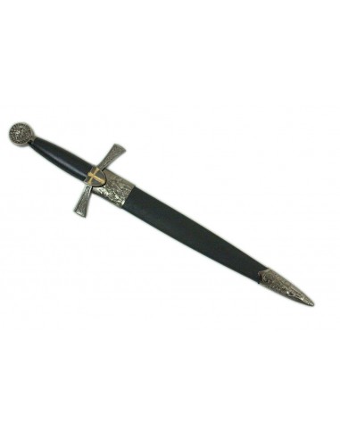 Gold-Silver Dagger Of The Crusaders With Sheath - Zetan Medieval Store- Historical Daggers